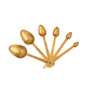 S/6 Gold Finish Stainless Steel Measuring Spoons