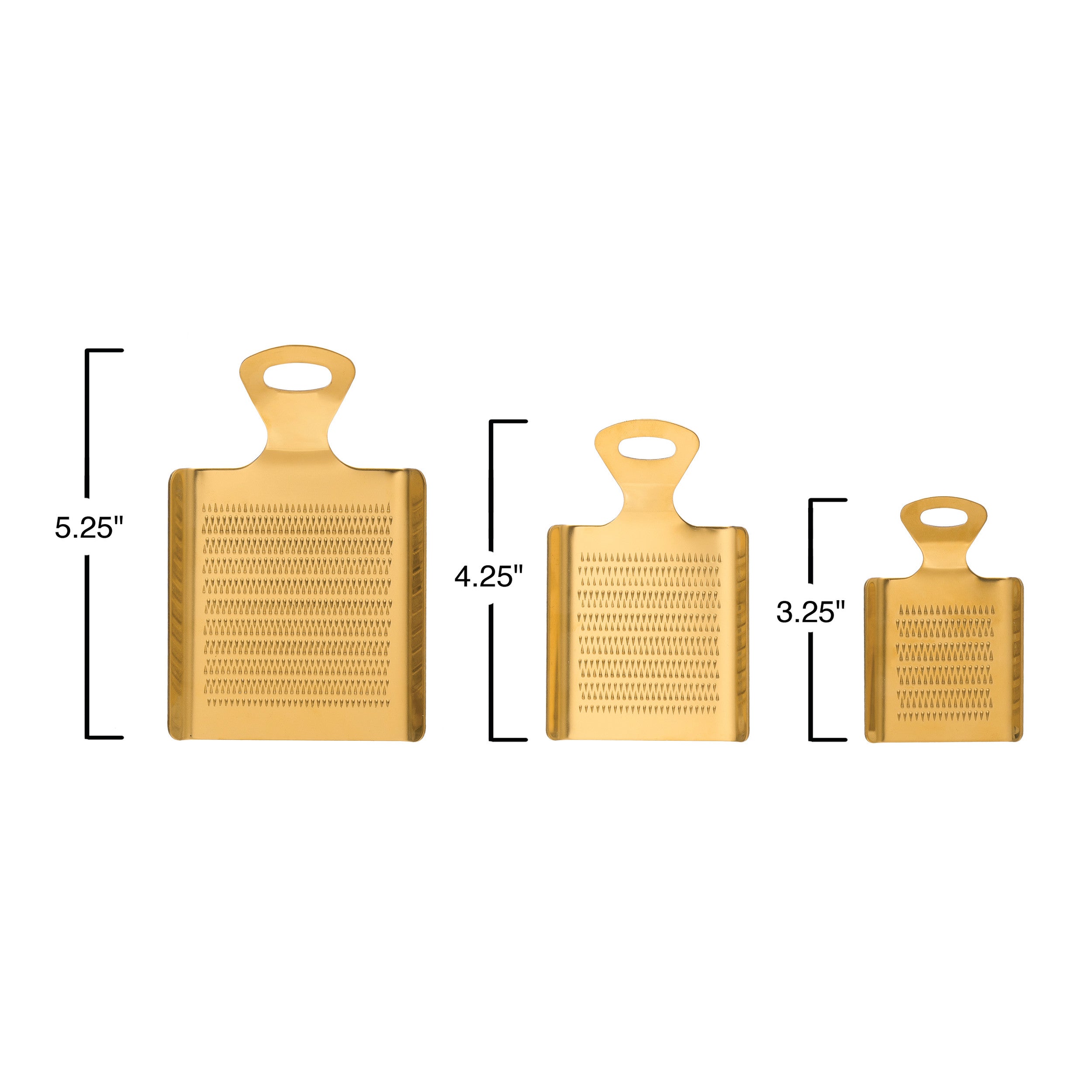 S/3 Gold Finish  Stainless Steel Graters