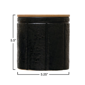 Black Stoneware Canister