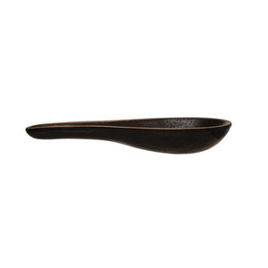 Matte Black Stoneware Spoon Rest