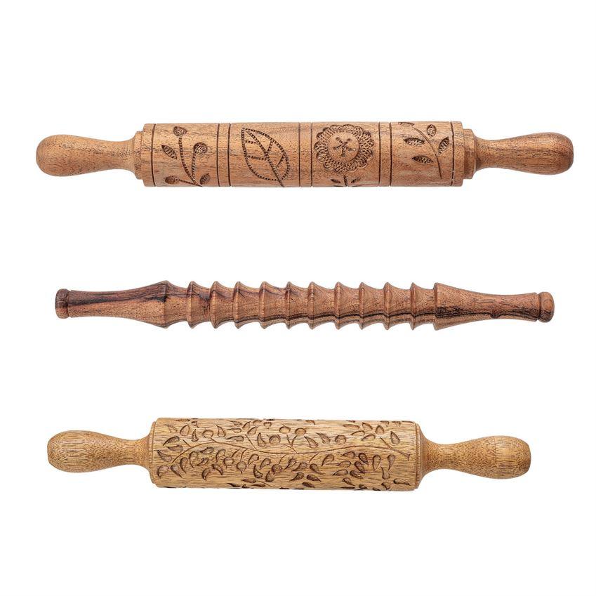 Hand-Carved Wood Rolling Pin