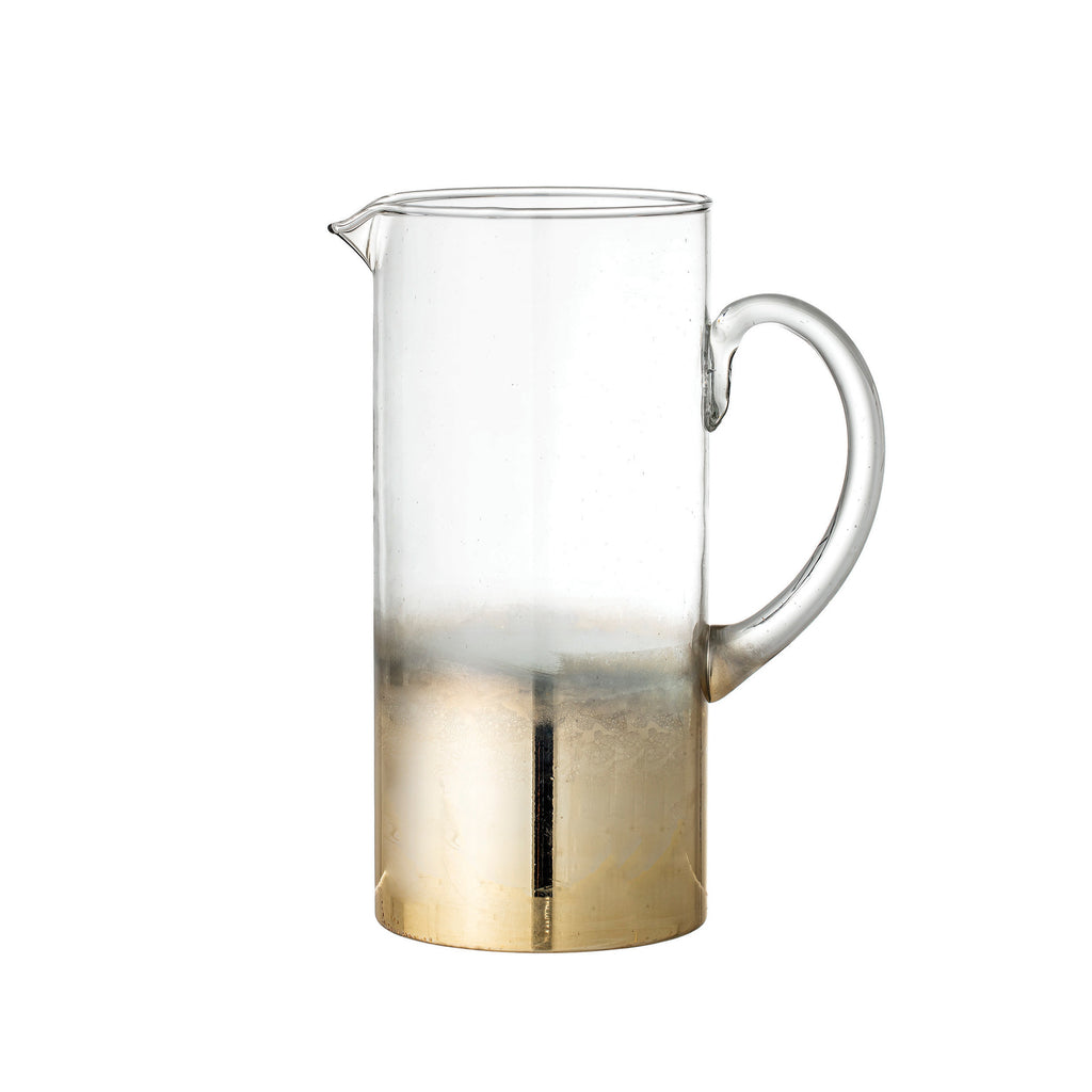Gold Ombré Finish Glass Pitcher