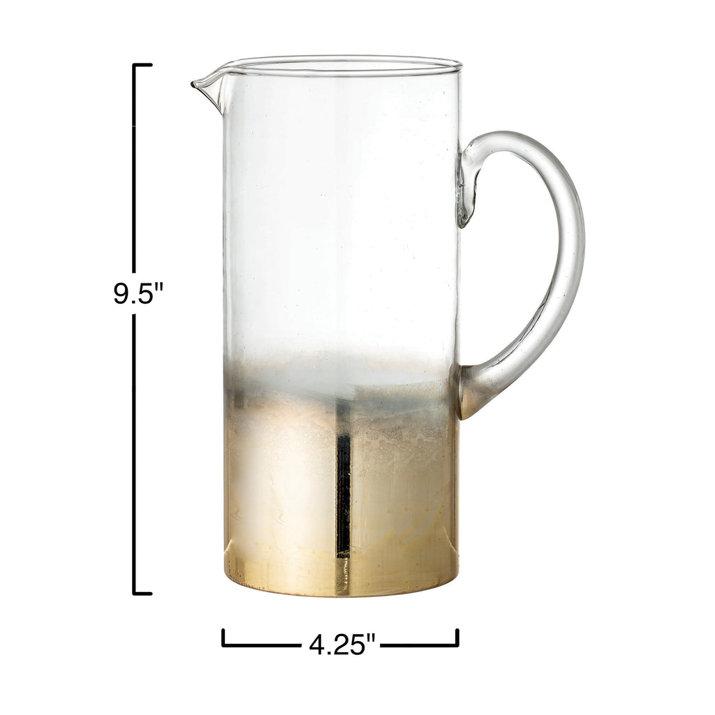 Gold Ombré Finish Glass Pitcher