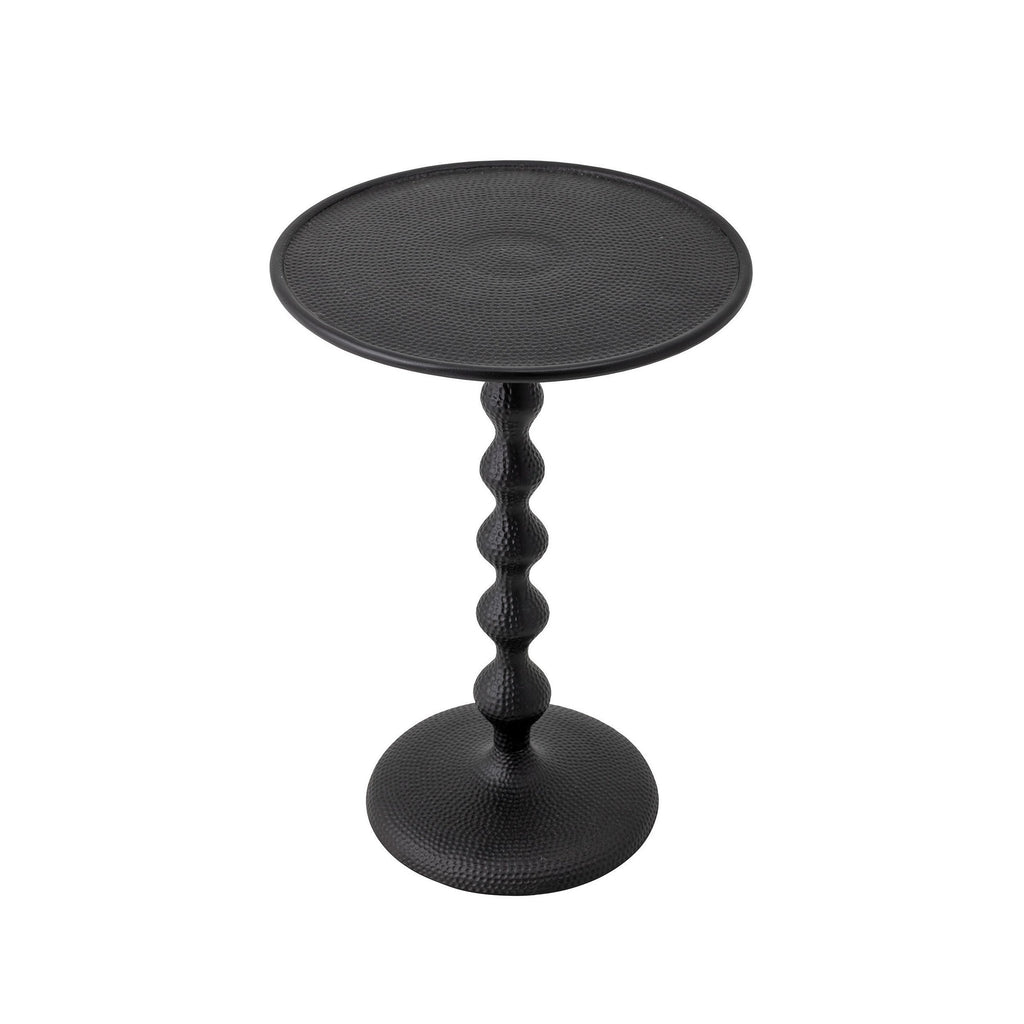 Matte Black Hammered Metal Table