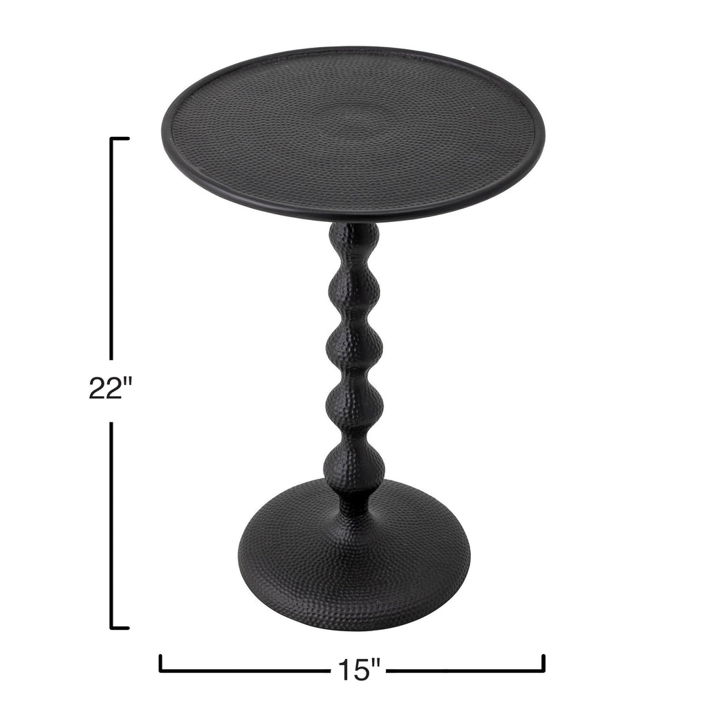 Matte Black Hammered Metal Table