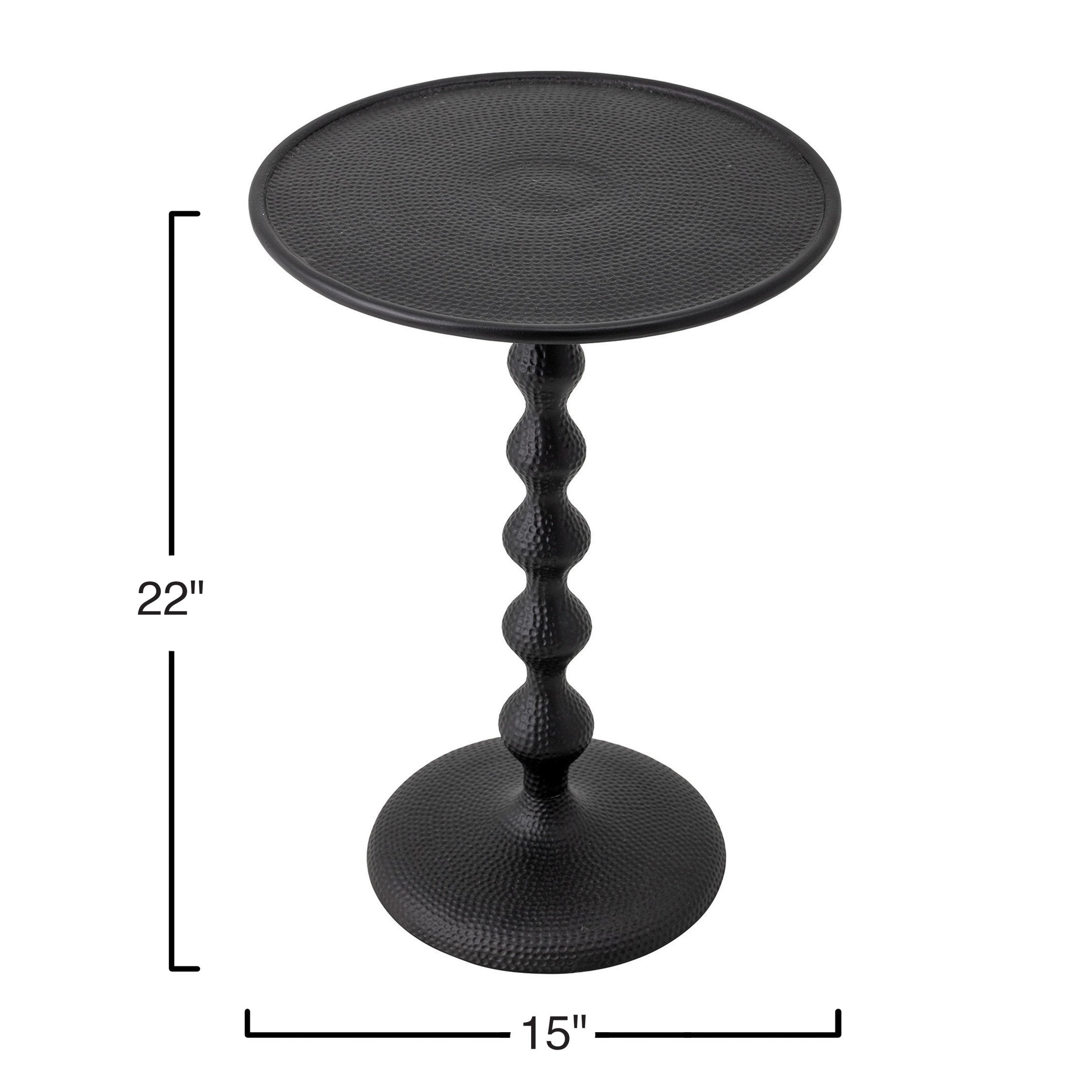 Matte Black Hammered Metal Table