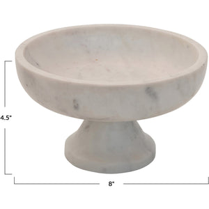 White Marble Footed Bowl