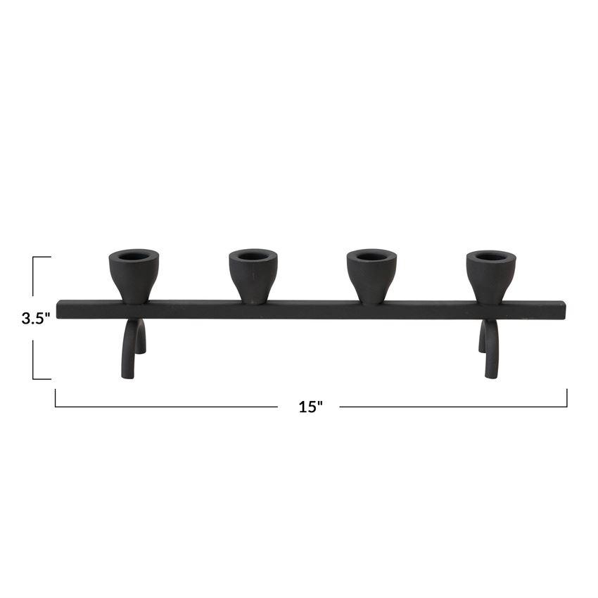 Black Textured Metal Taper Holder