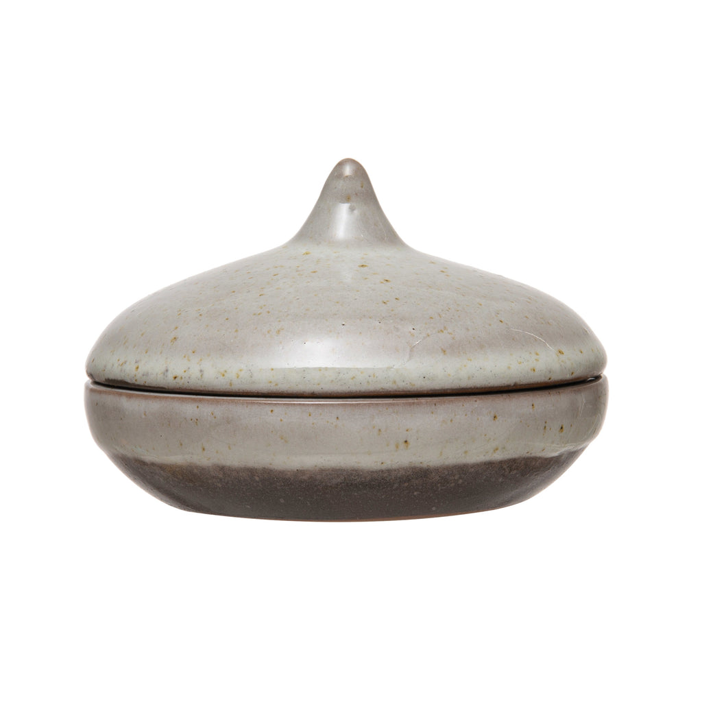 Matte Bone ColorStoneware Dish w/ Lid