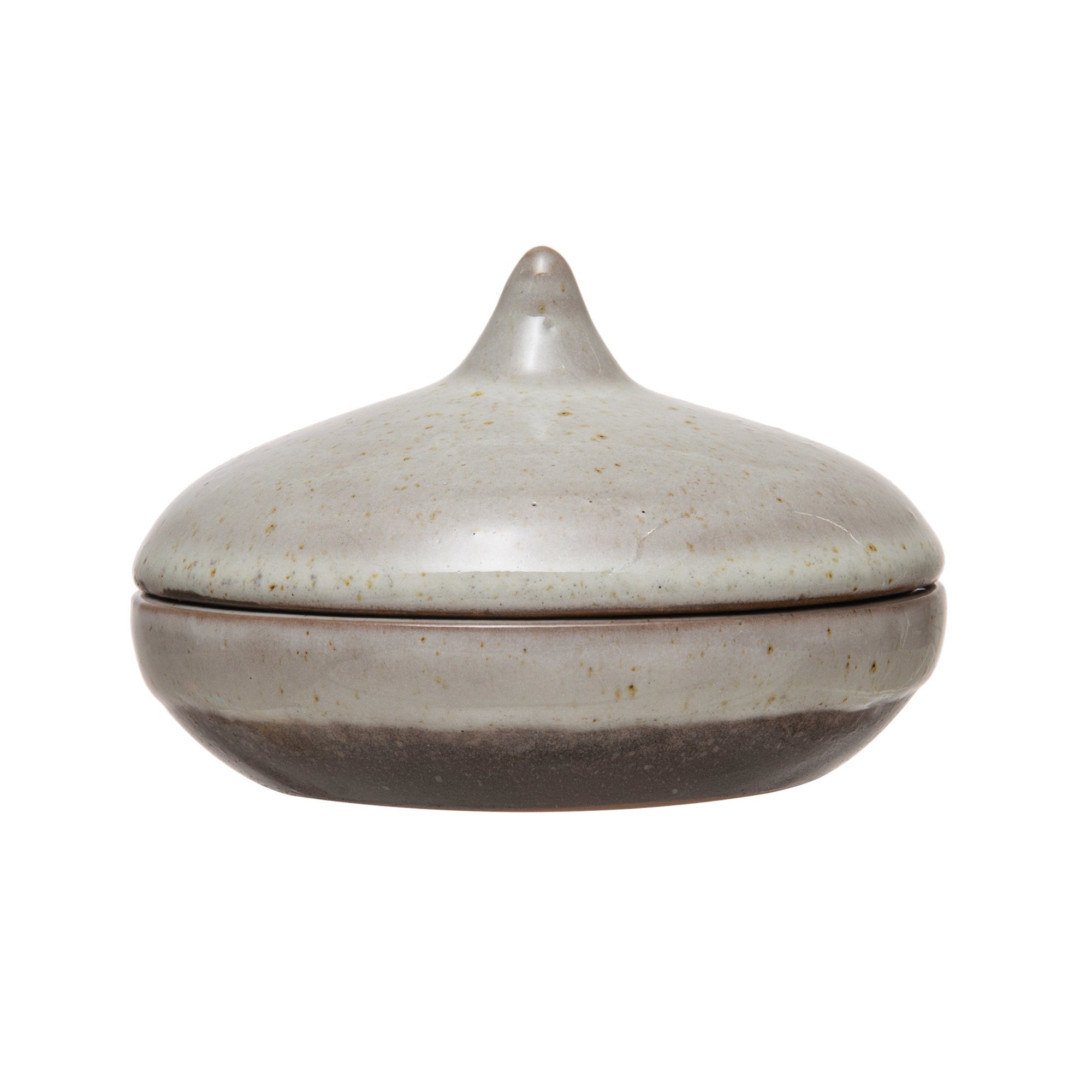 Matte Bone ColorStoneware Dish w/ Lid