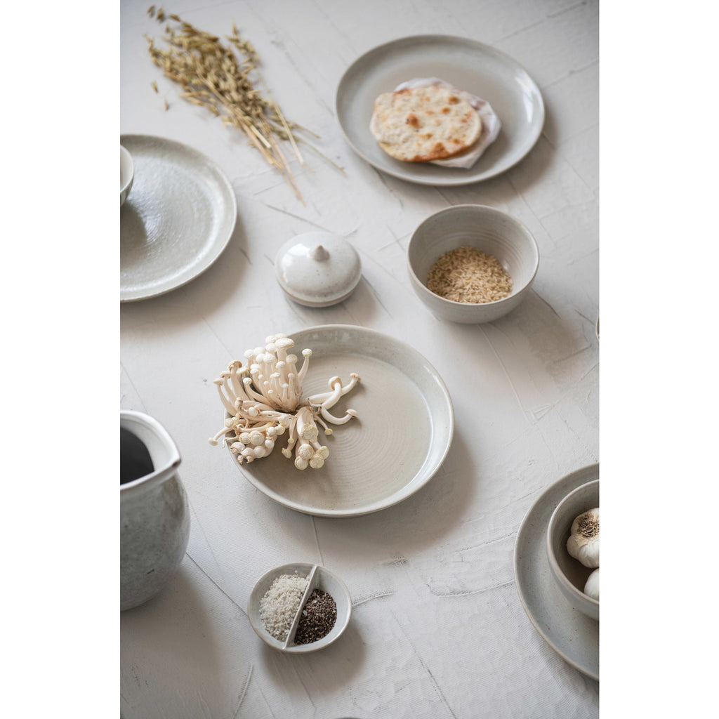 Matte Bone ColorStoneware Dish w/ Lid