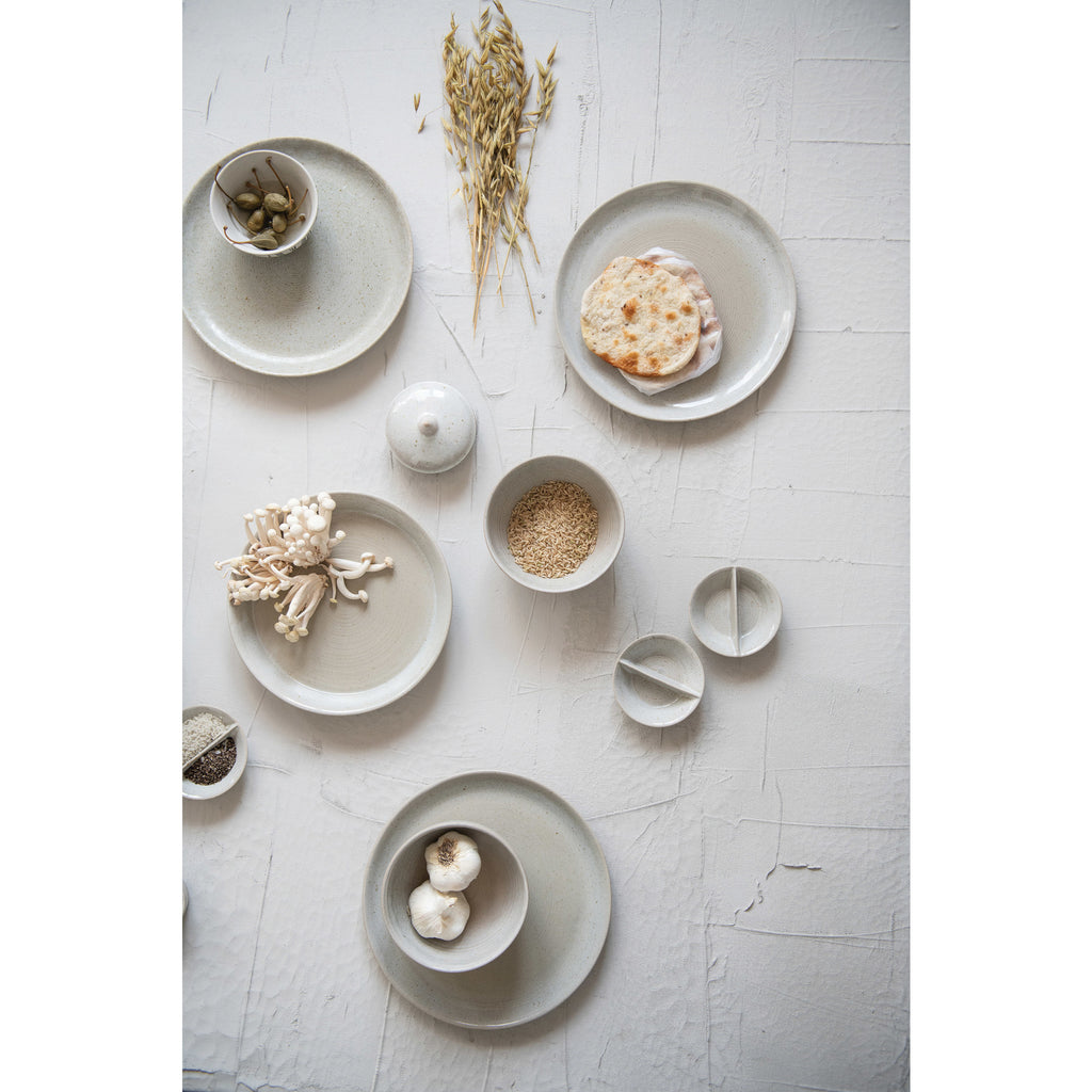 Matte Bone ColorStoneware Dish w/ Lid