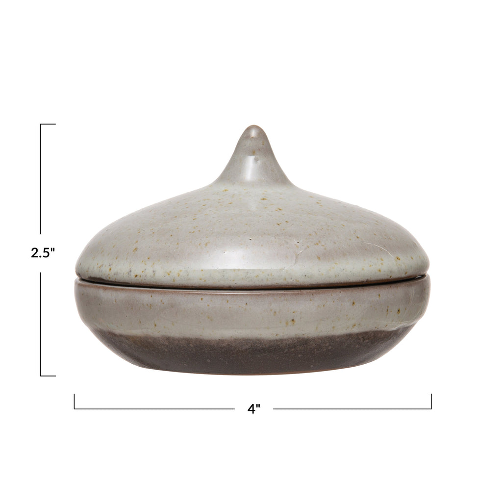 Matte Bone ColorStoneware Dish w/ Lid