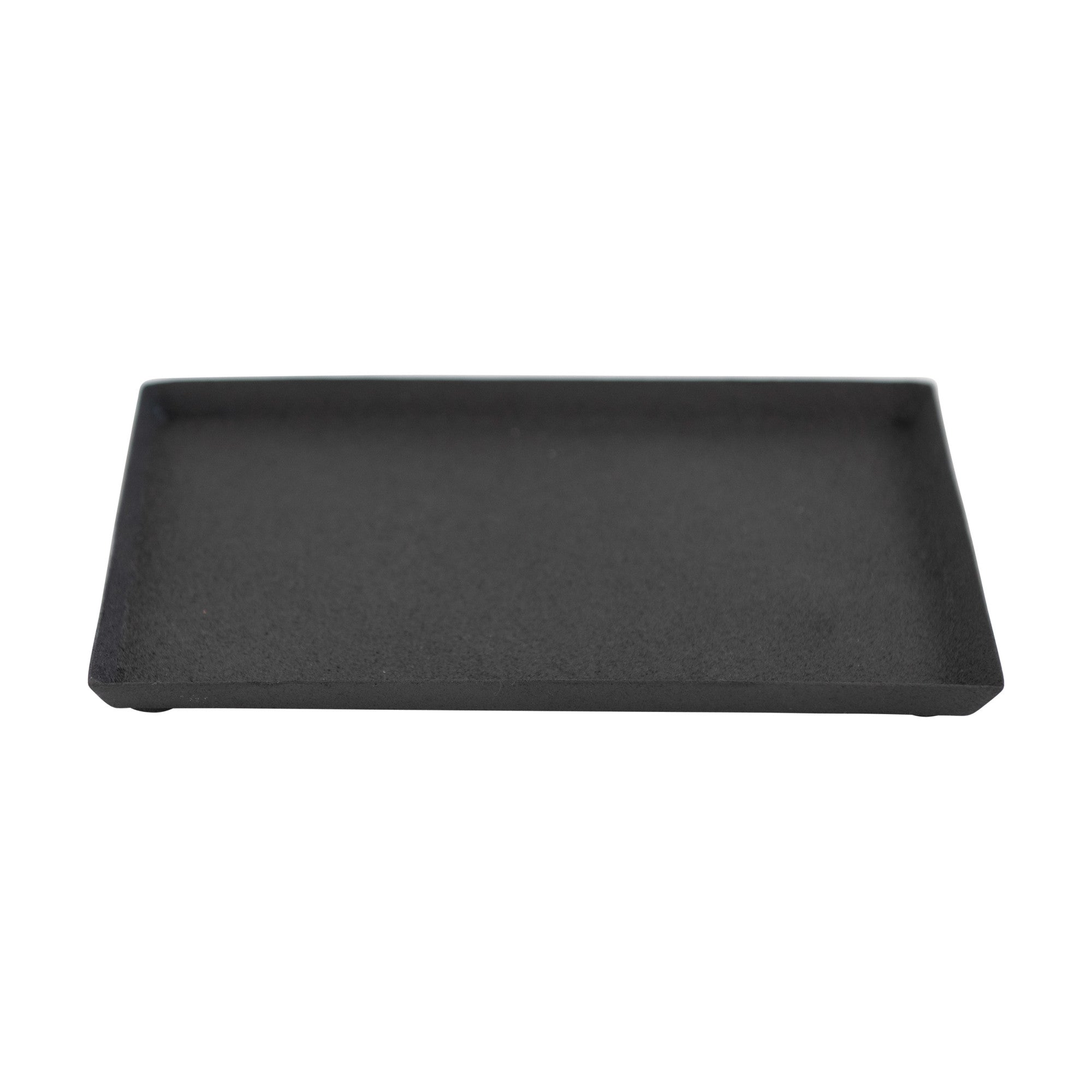 Matte Black Decorative Textured Metal Tray
