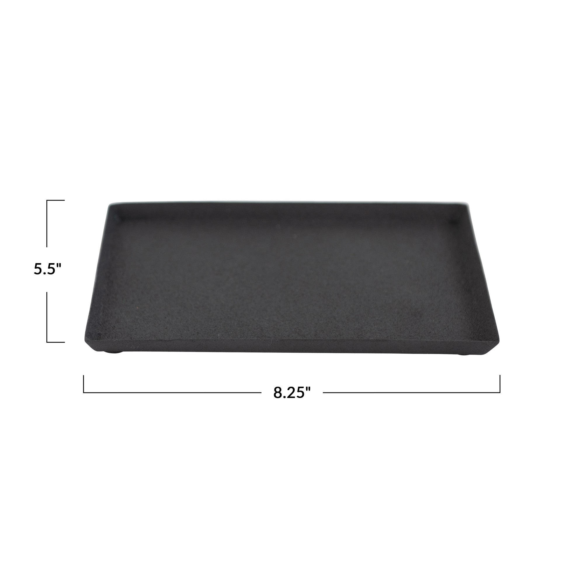 Matte Black Decorative Textured Metal Tray