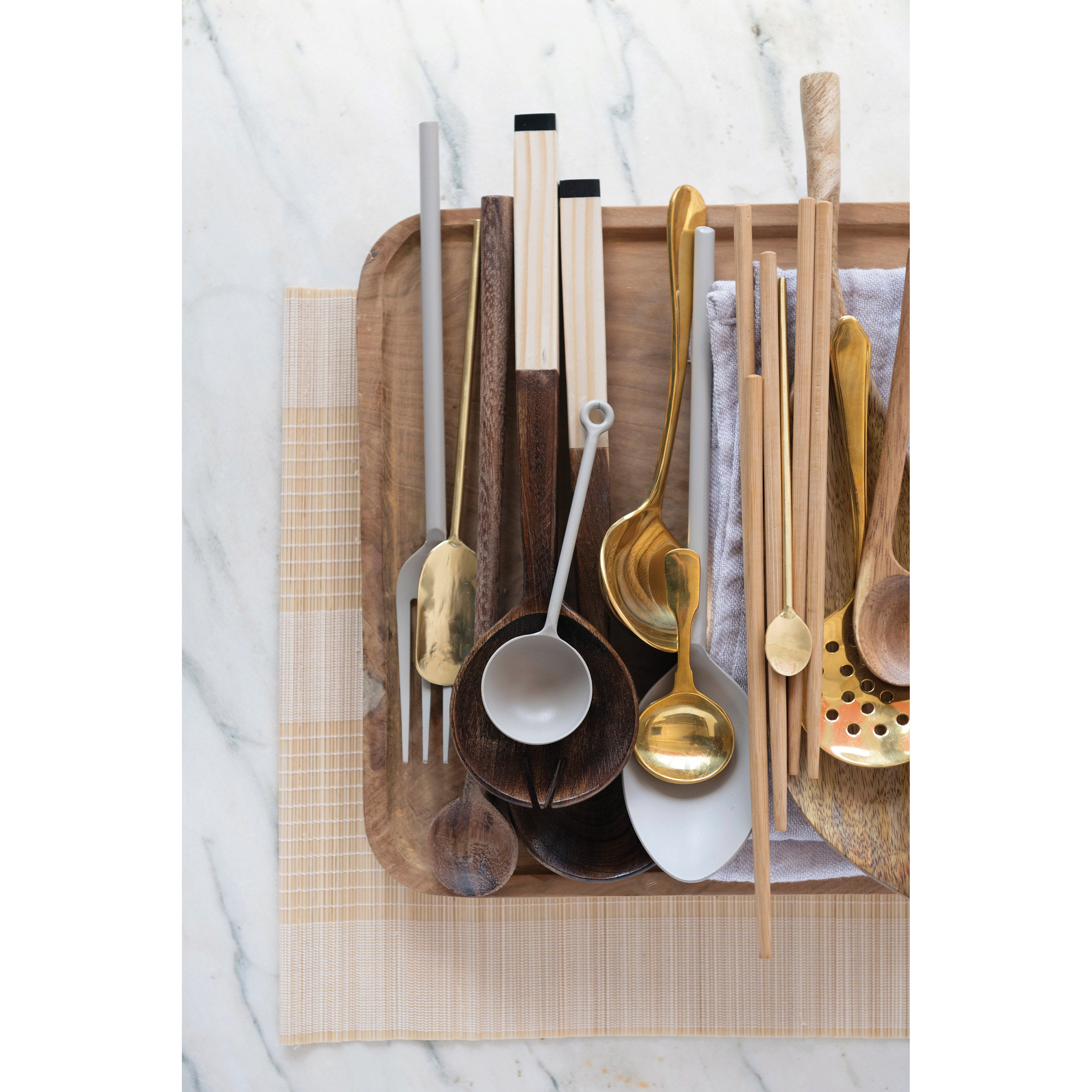 Stainless Steel Spoon w/Brass Finish