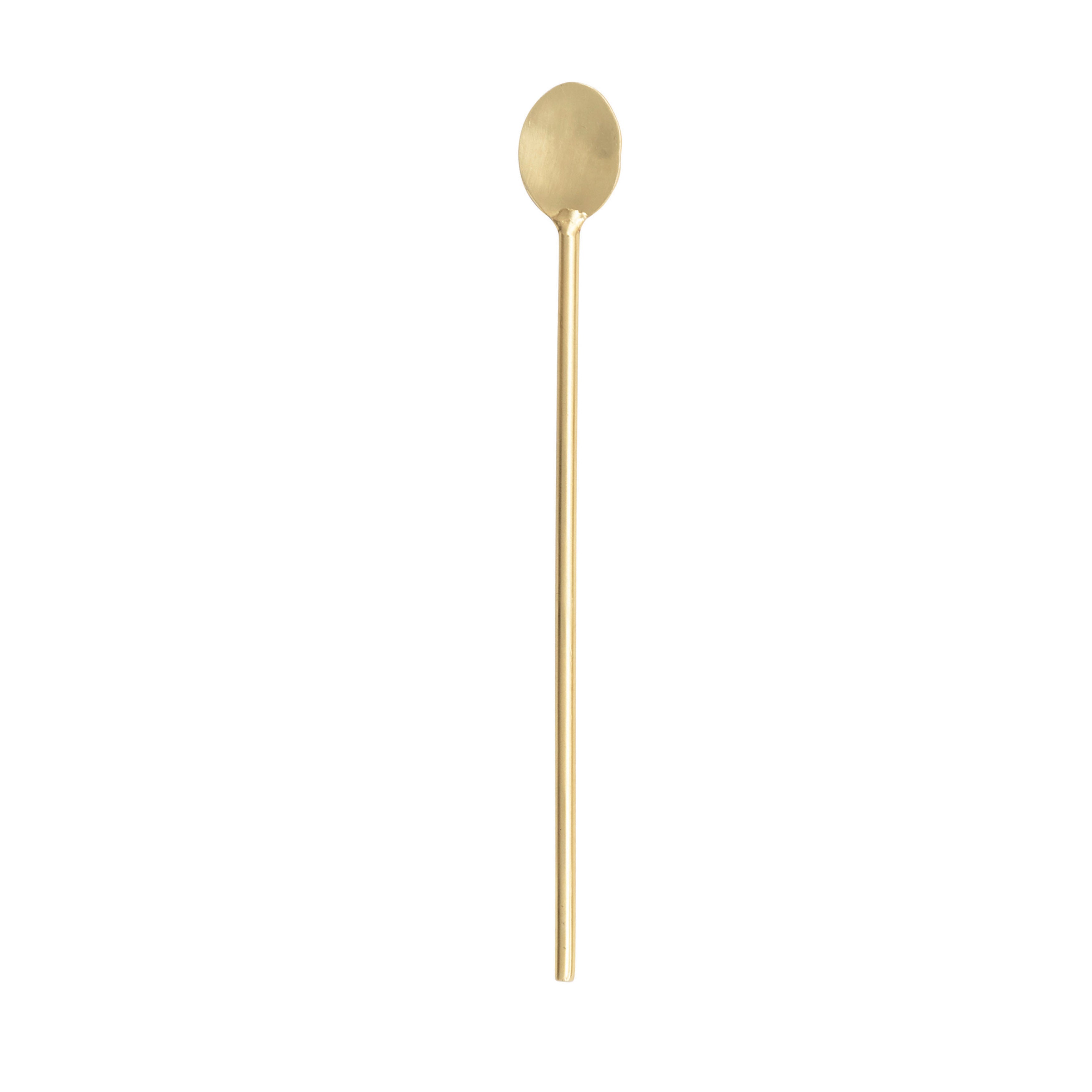 Stainless Steel Cocktail Spoon w/Brass Finish
