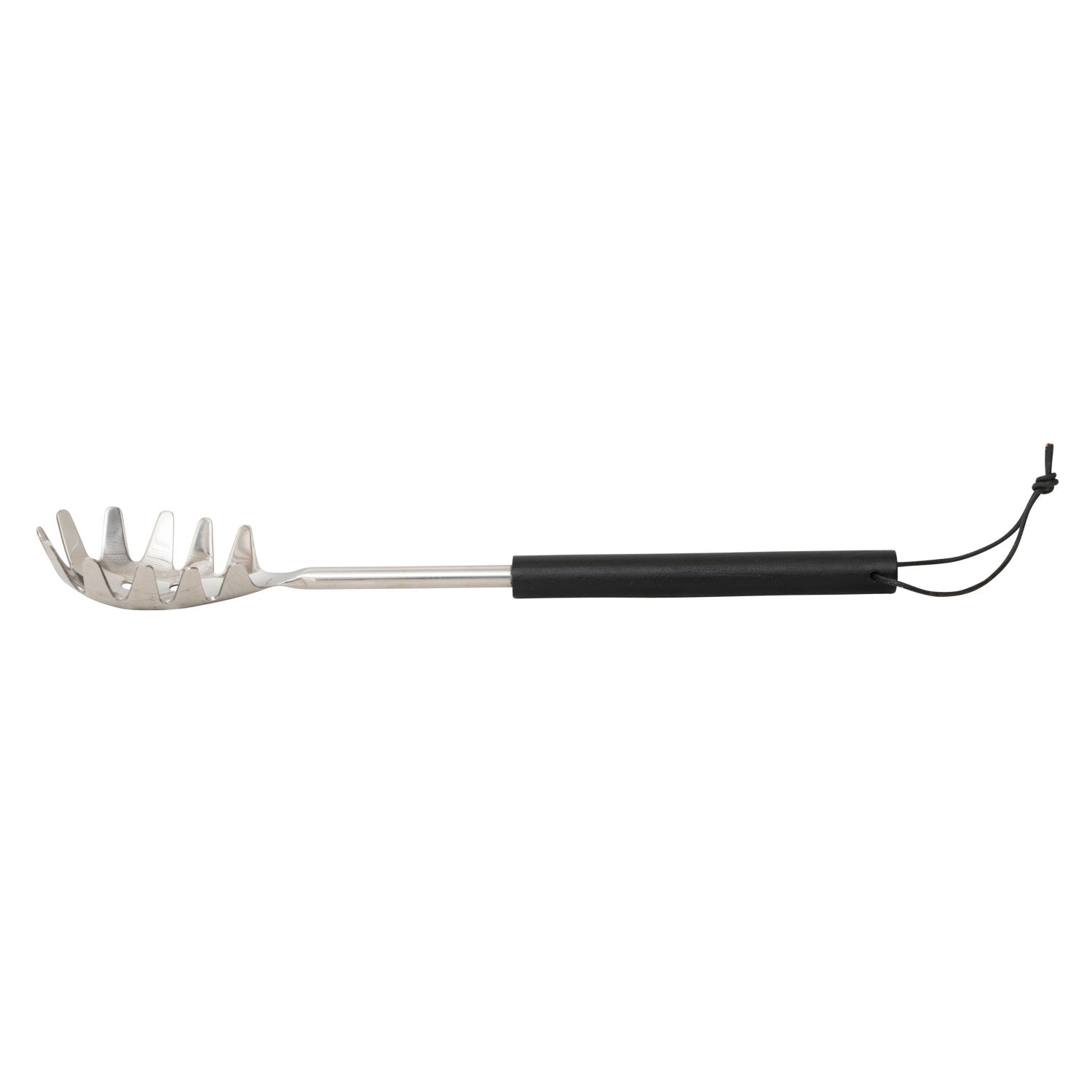 Stainless Steel Utensils w/Black Mango Wood Handle & Leather Tie