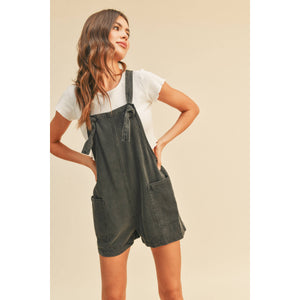 Washed Romper | Charcoal