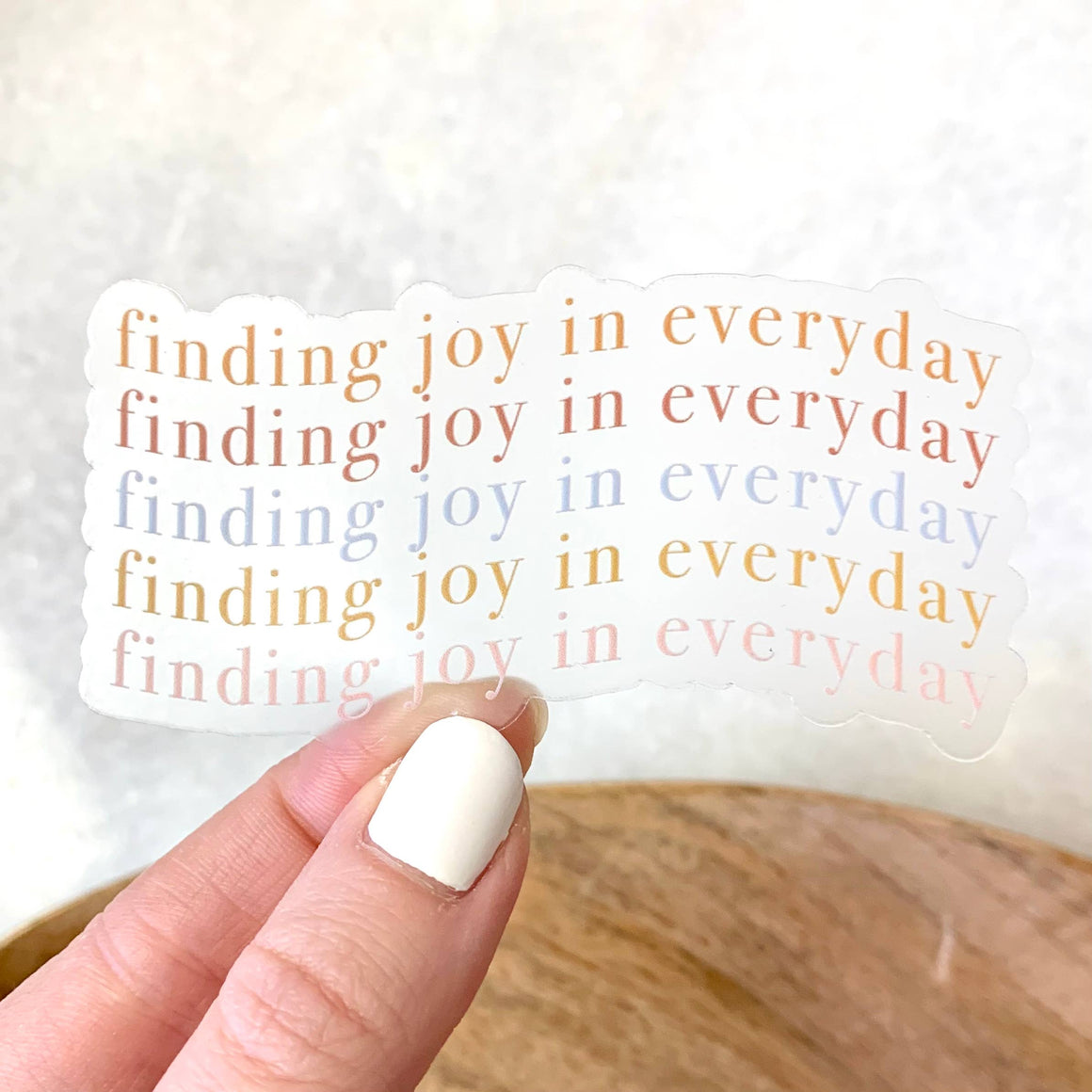 Clear Finding Joy In Everyday Sticker, 3x1.5in