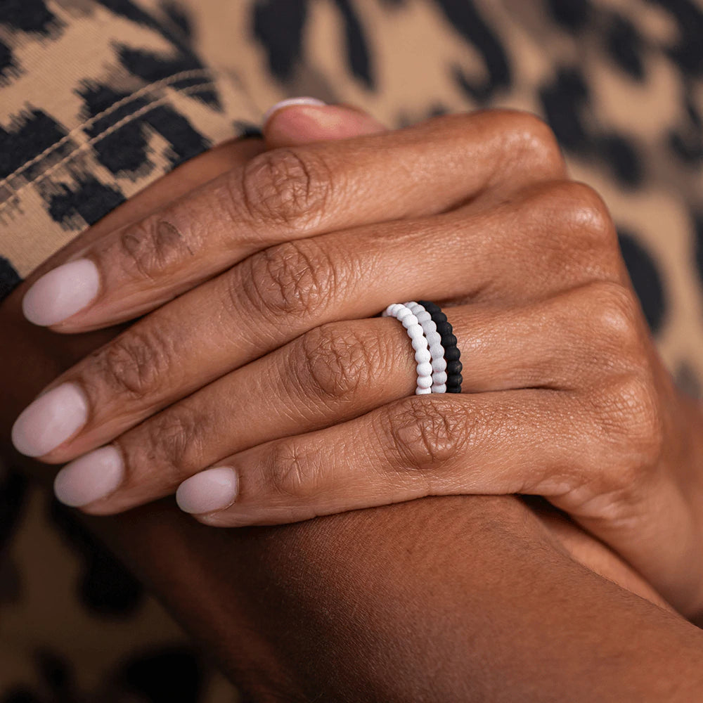 Beaded Stackable Sets Silicone Rings
