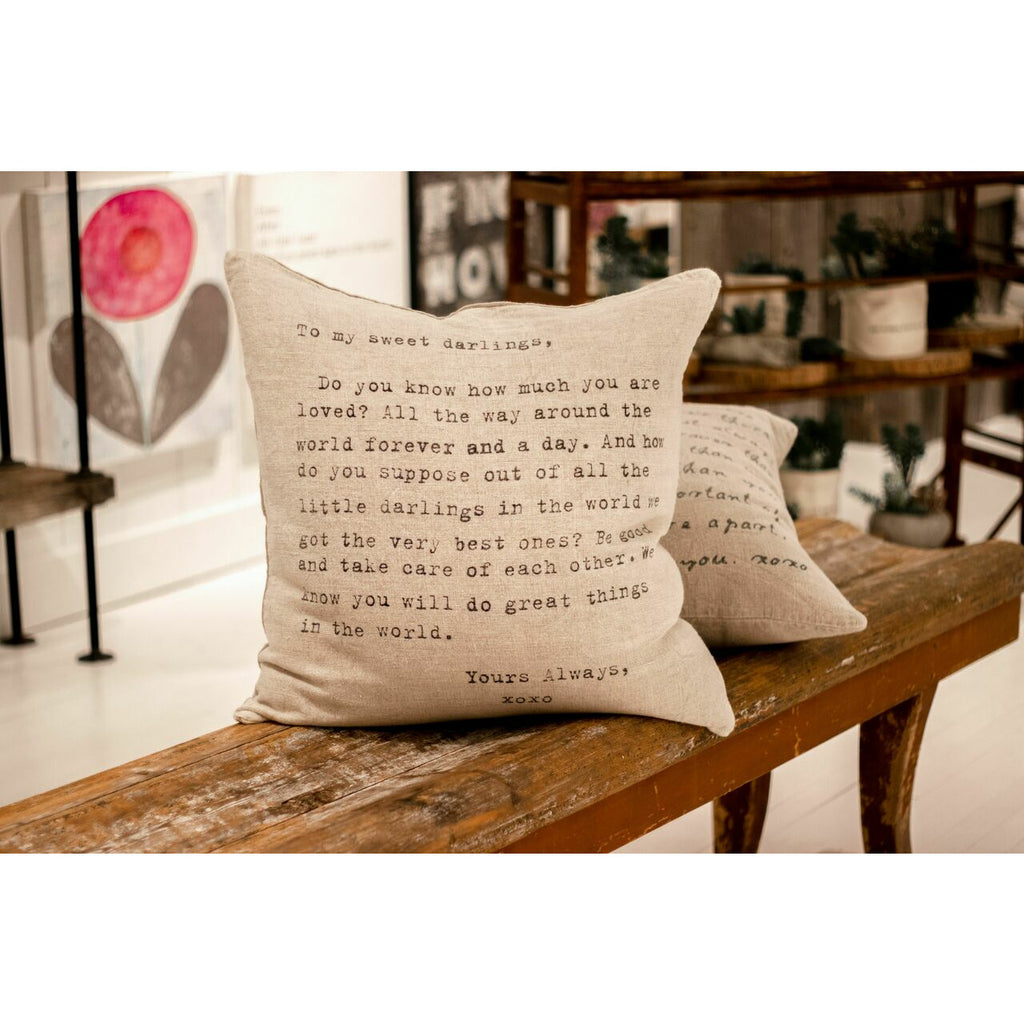 Pillow Collection - To My Sweet Darlings Type Font Pillow