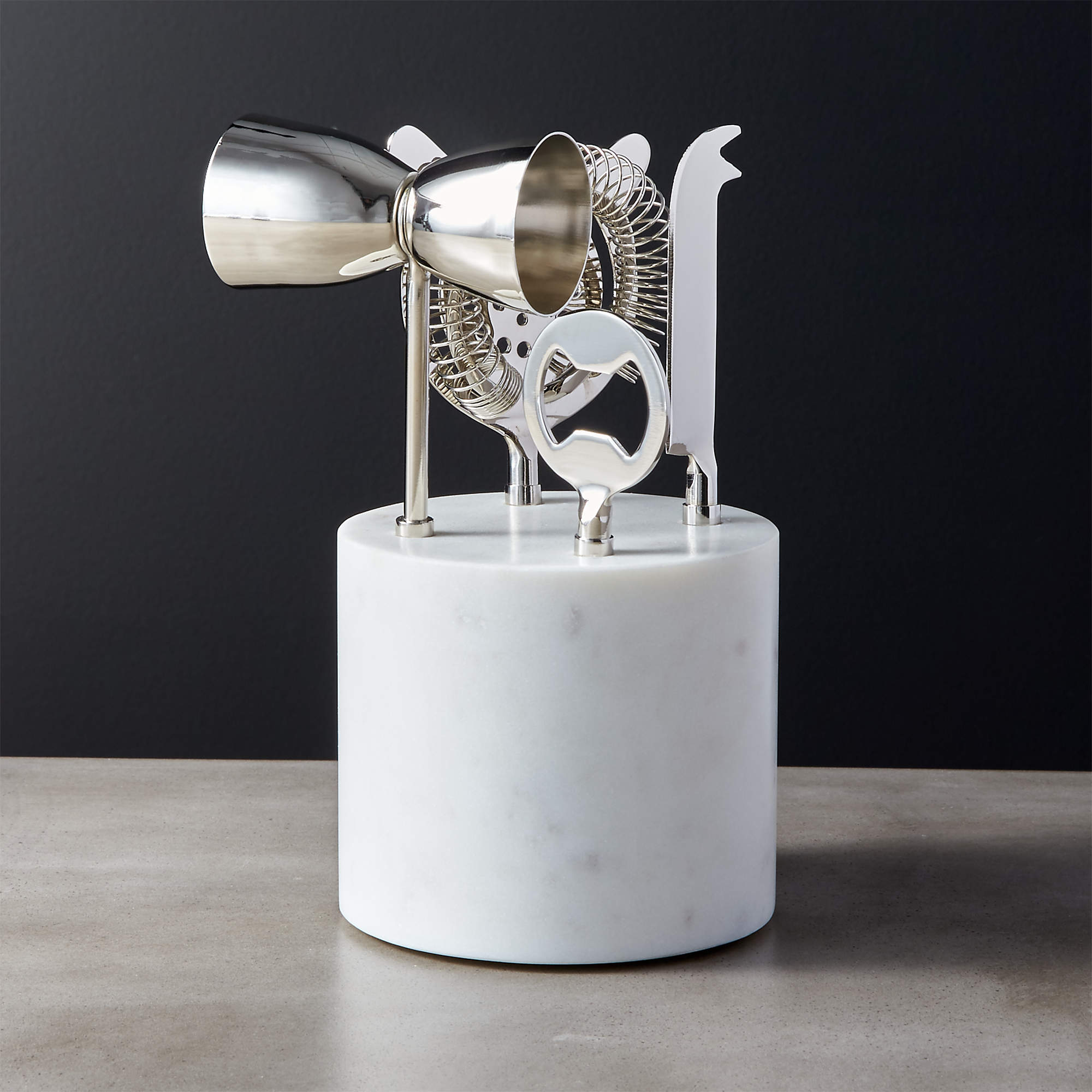 4pc White Marble Bar Tool Set