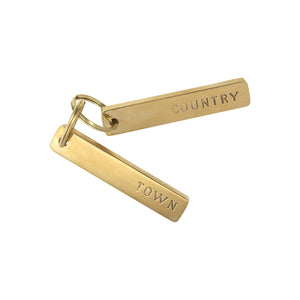 Brass Home/Work | Town & Country KeyChain Pair