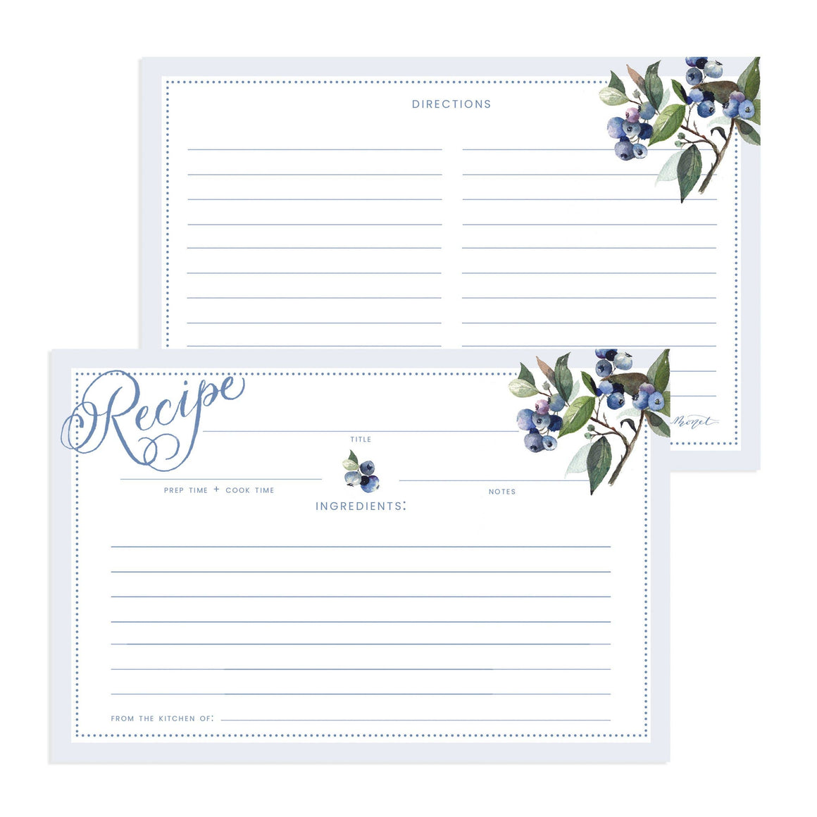 Recipe Cards | Vintage Blueberry