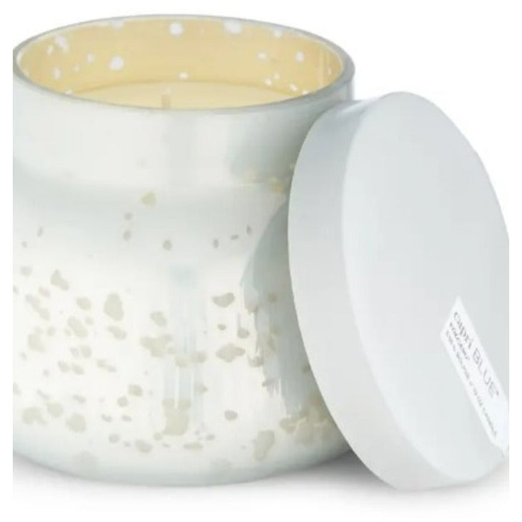 CB White Mercury Glass Etched  Signature Jar