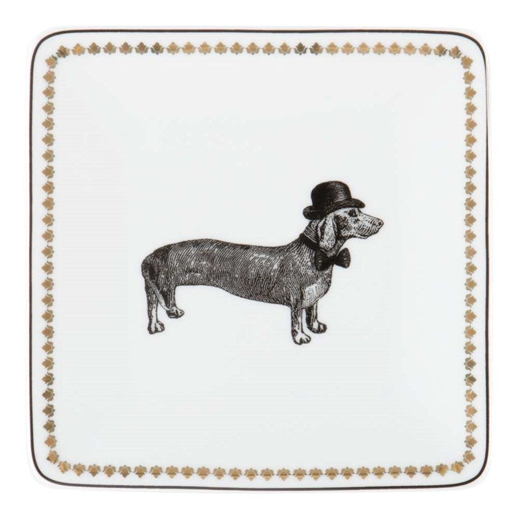 Dapper Dachshund Porcelain Trinket Tray