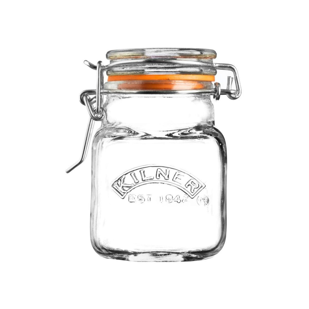 Square Clip Top Glass Spice Jar