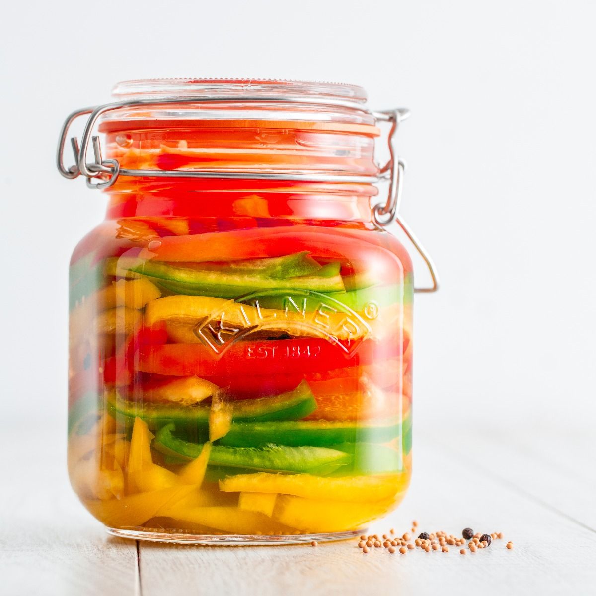 Square Clip Top Glass Spice Jar