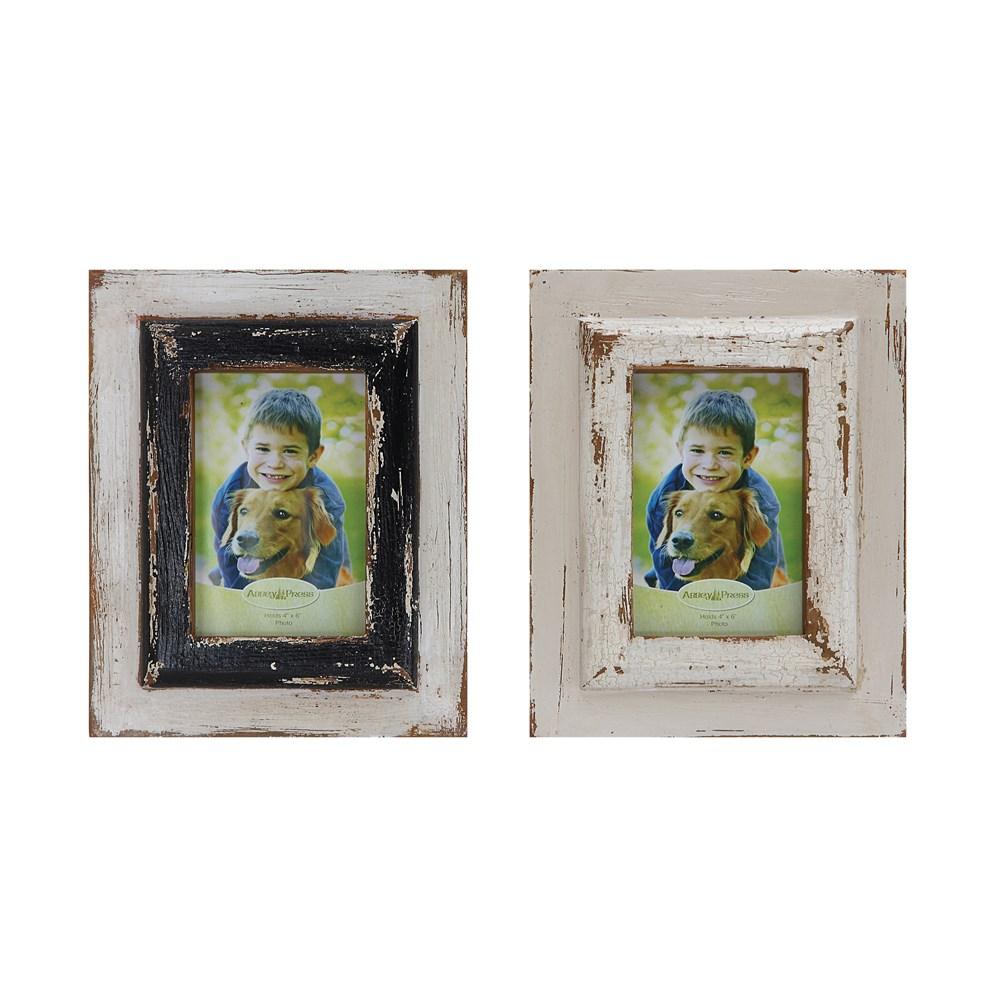 Distressed Finish Wood Photo Frame
