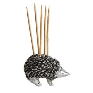Pewter Hedgehog Toothpick Holder w/5 Toothpicks