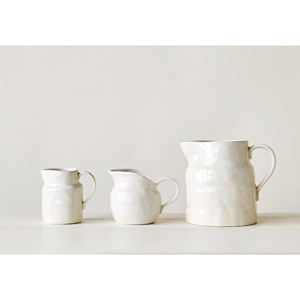 White Stoneware Vintage Reproduction Creamer