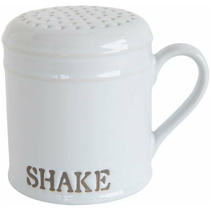 "Shake" White Stoneware Kitchen Shaker