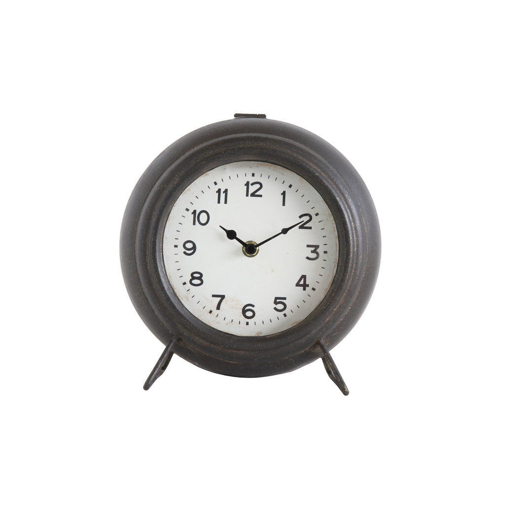 Black Metal Mantle Clock