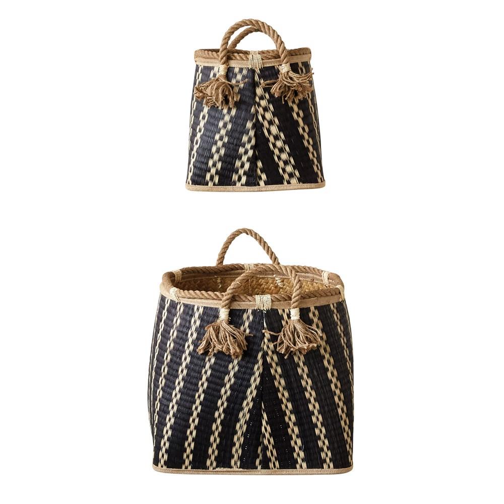 Wicker Baskets w/Rope Handles