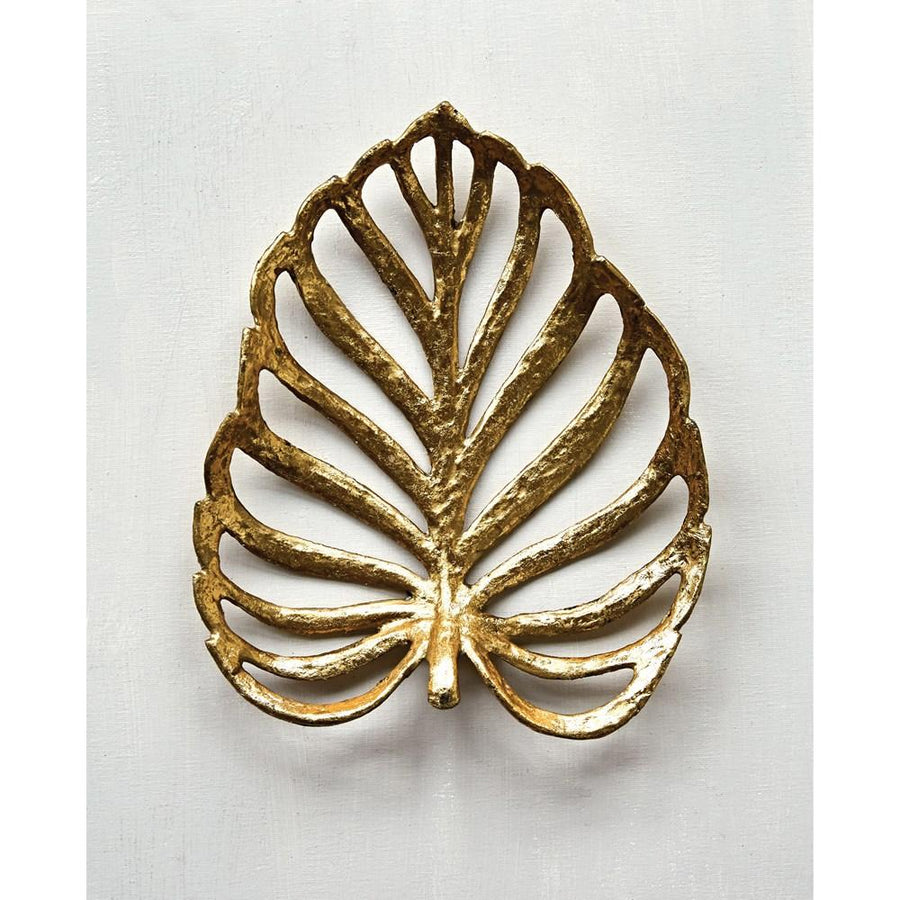 Gold Finished Decorative Cast Iron Leaf