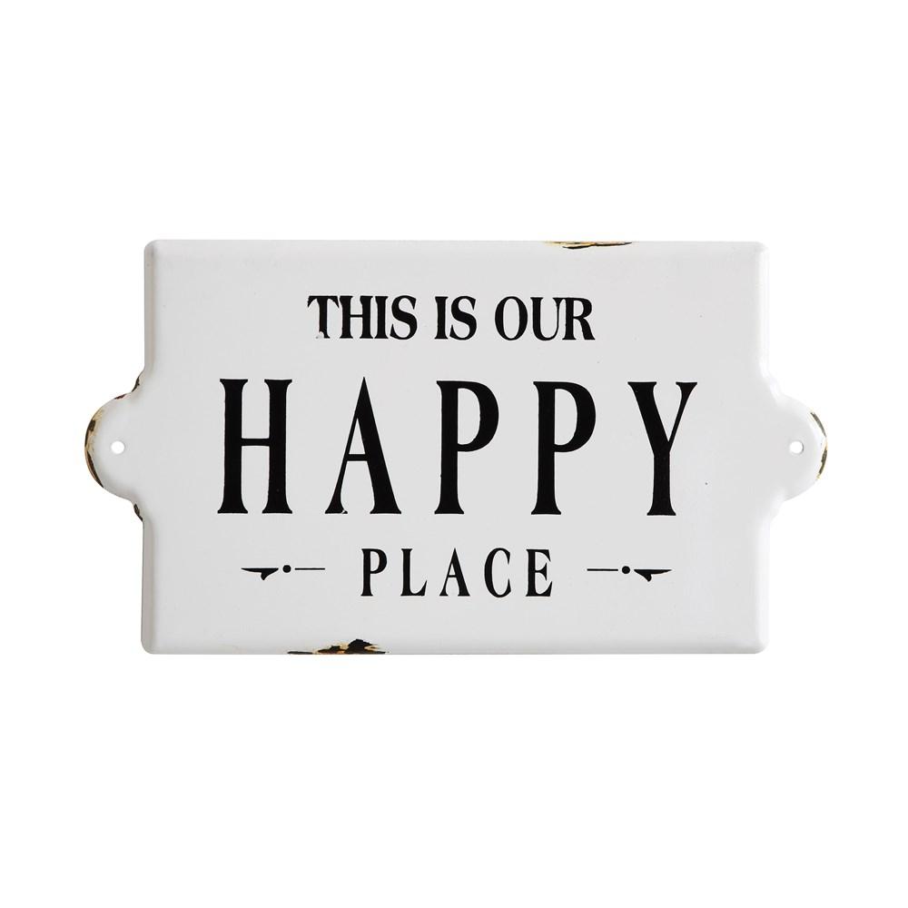 "Happy Place" Enameled Wall Decor
