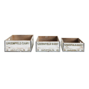 "Greenfield" White Square Wood Crate