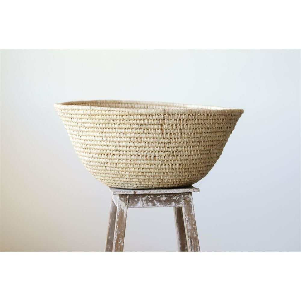 Hand-Woven Raffia Bowl