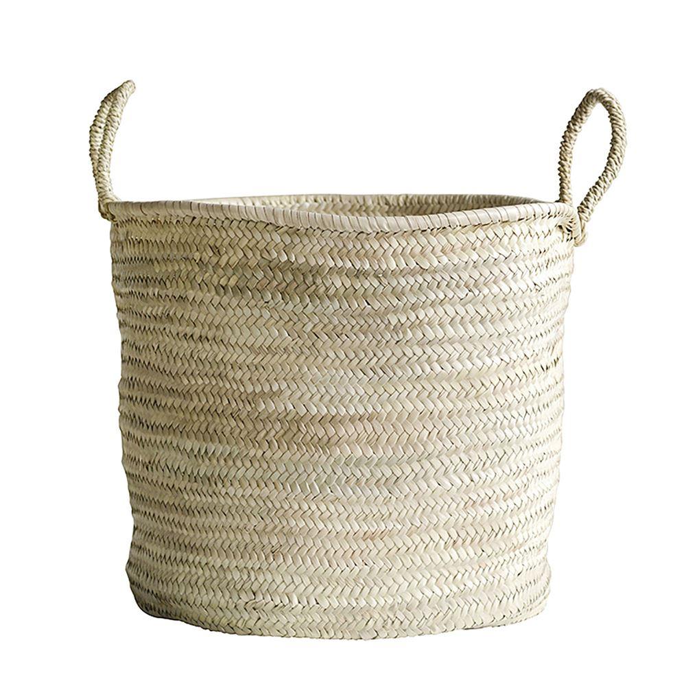 Hand-Woven Moroccan Basket w/Handles