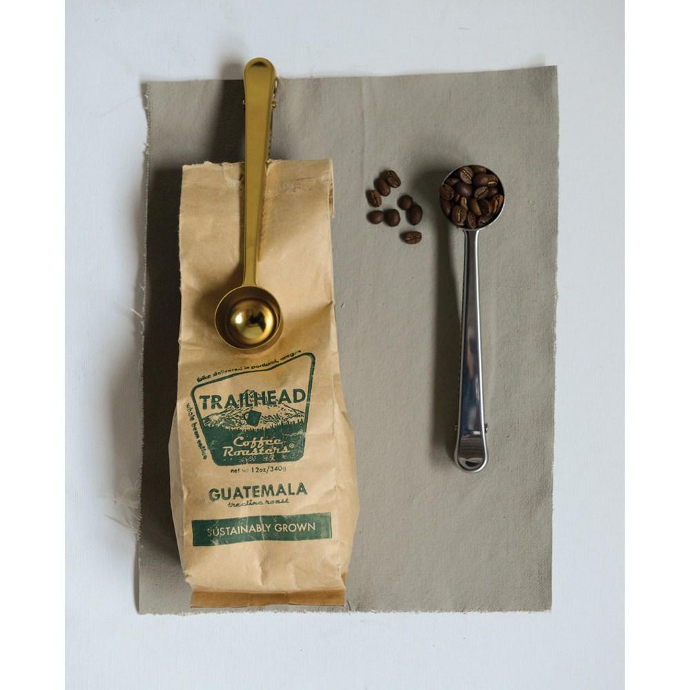 Stainless Steel Spoon w/Clip in Gold Finish