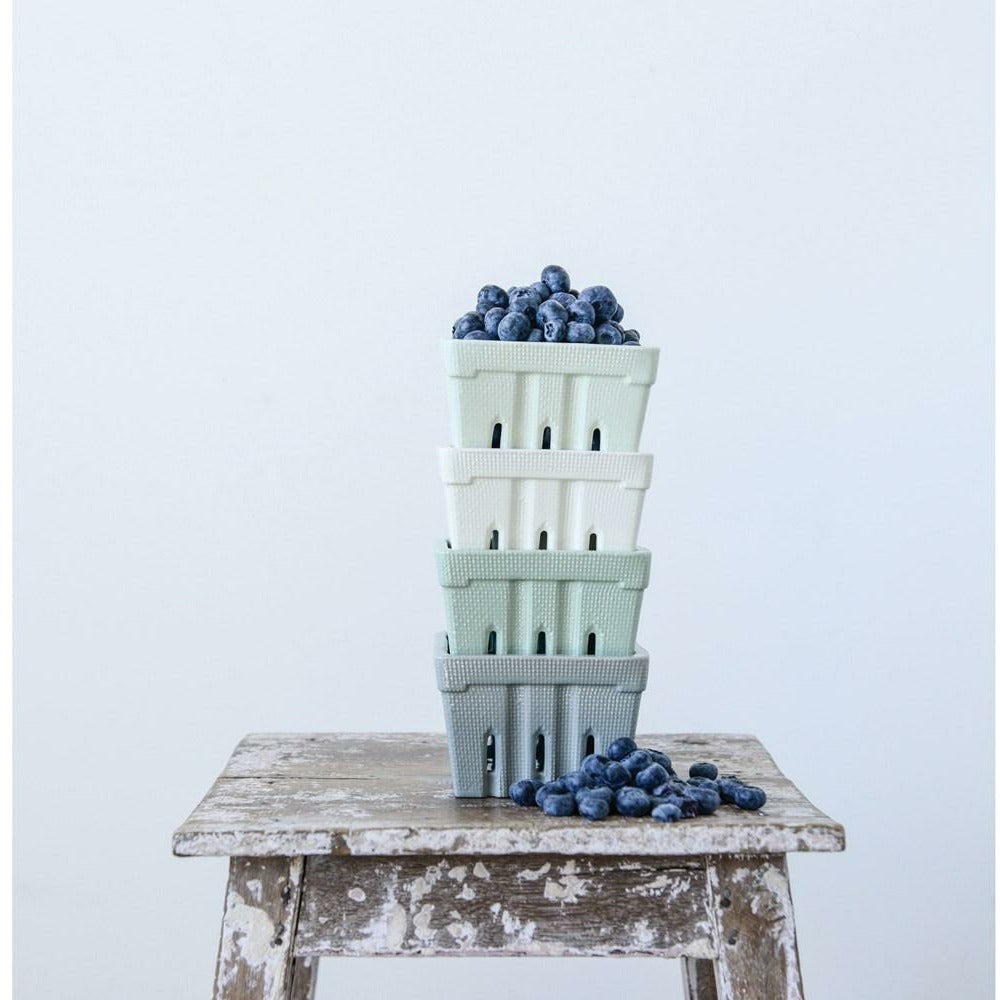 Square Stoneware Berry Basket