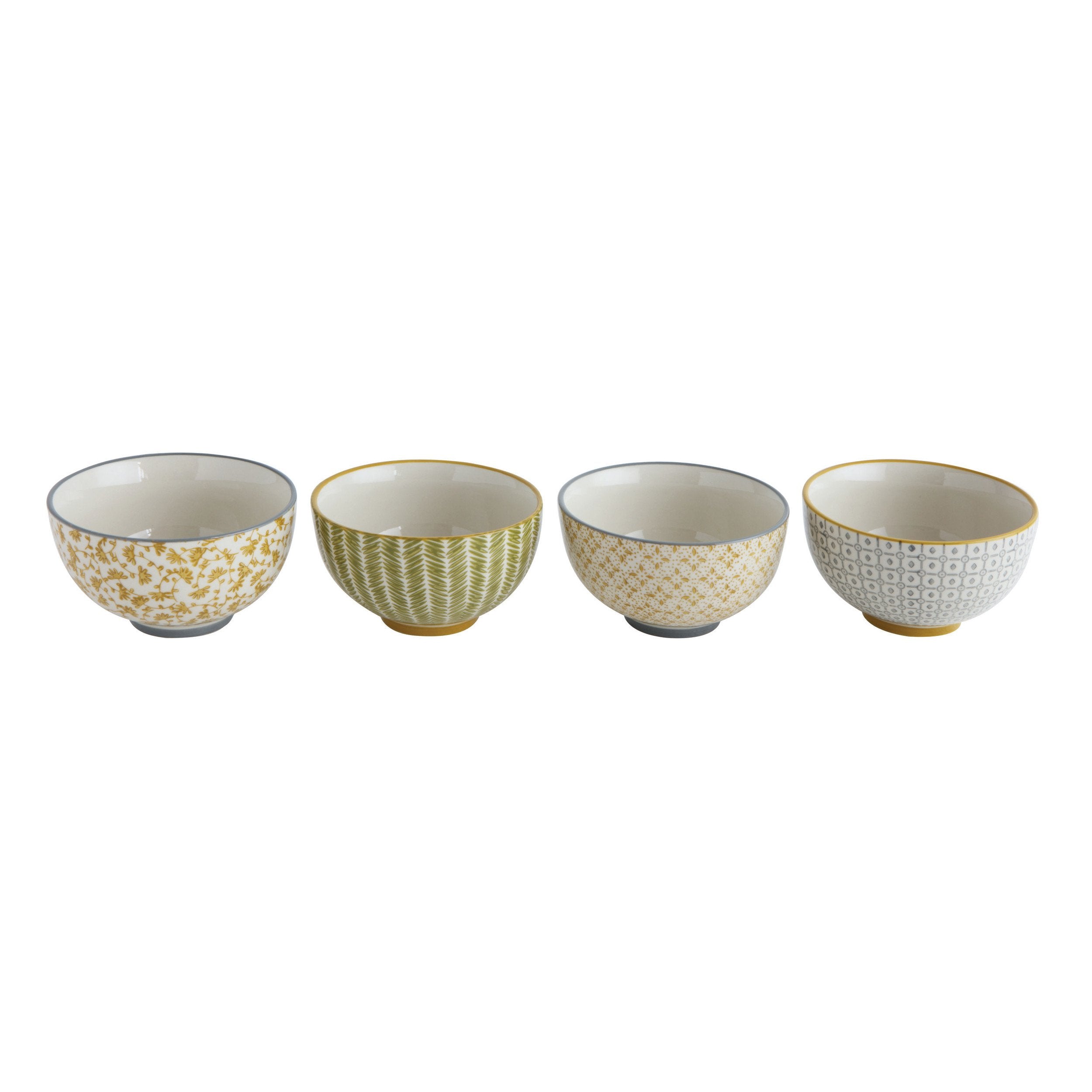 Round Hand-Stamped Stoneware Bowl