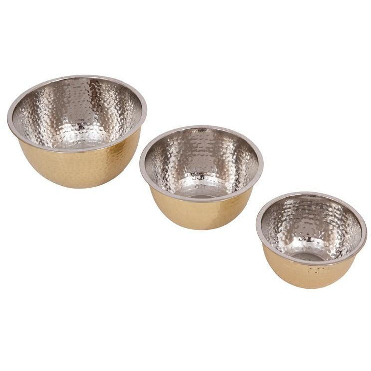 Stainless Steel Bowls w/Gold Finish