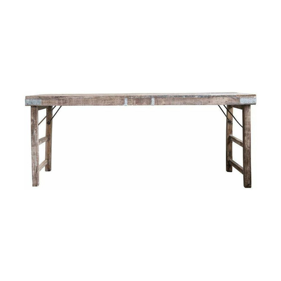 Reclaimed Wood Folding Table w/Tin Patch