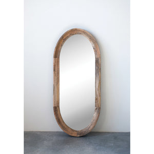 Mango Wood Oval Framed Wall  Mirror